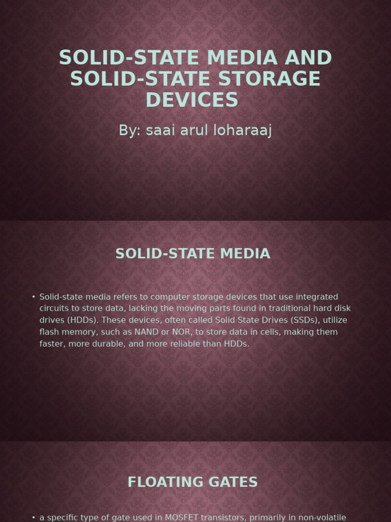 Solid State Media And Solid State Storage Devices Pdf Solid State