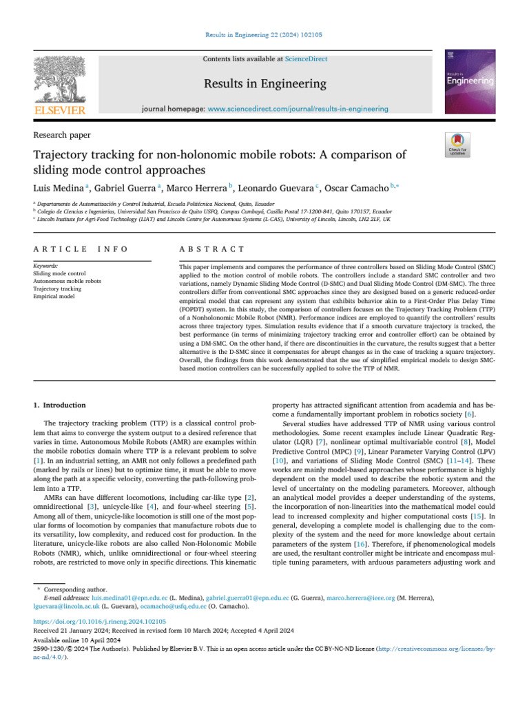 16 Trajectory Tracking For Nonholonomic Mobile Robots | PDF | Control ...
