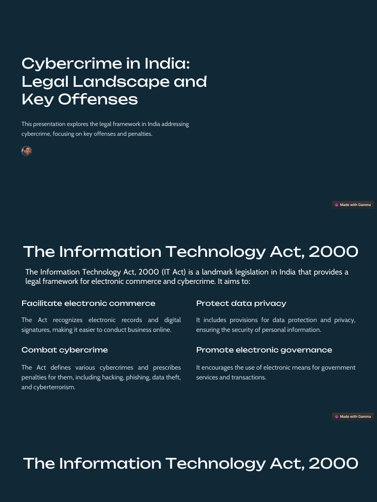 Cybercrime in India Legal Landscape and Key Offenses 1 | PDF | Security ...