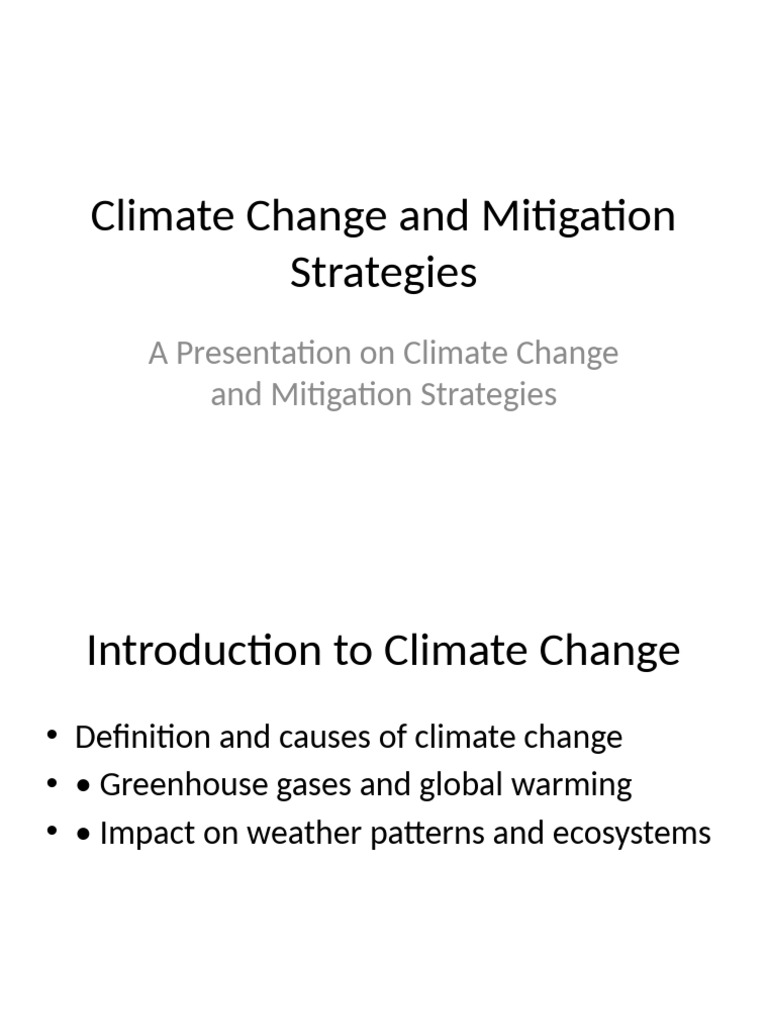 Climate Change Mitigation 1 | PDF