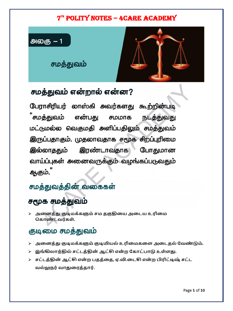 7th Polity Notes | PDF
