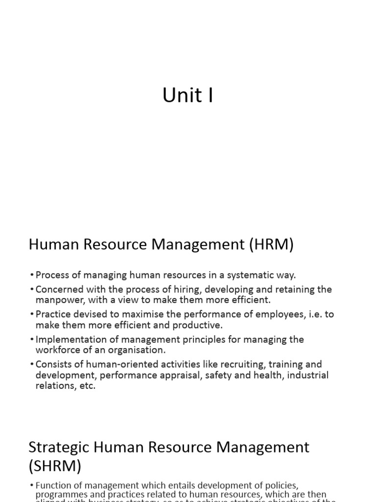 Strategic Human Resource Management Overview | PDF | Human Resource ...