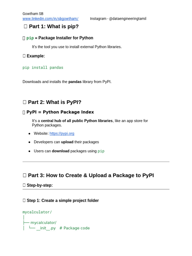 Create and Upload Python Packages to PyPI | PDF | Python (Programming ...