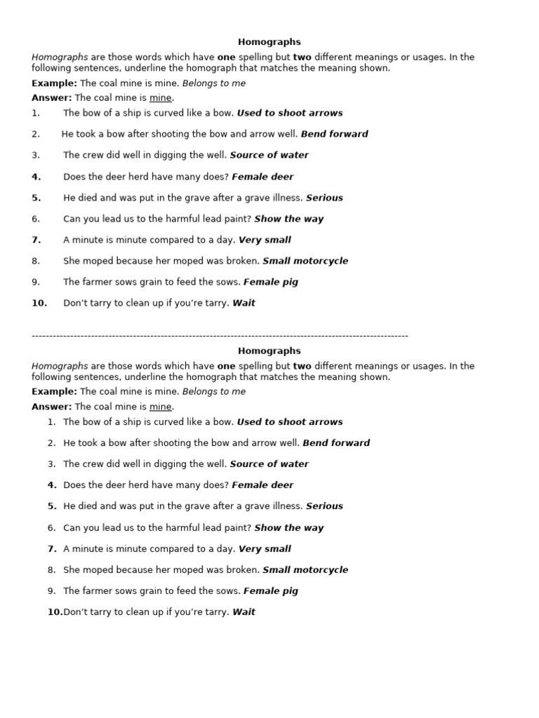 Homographs | PDF