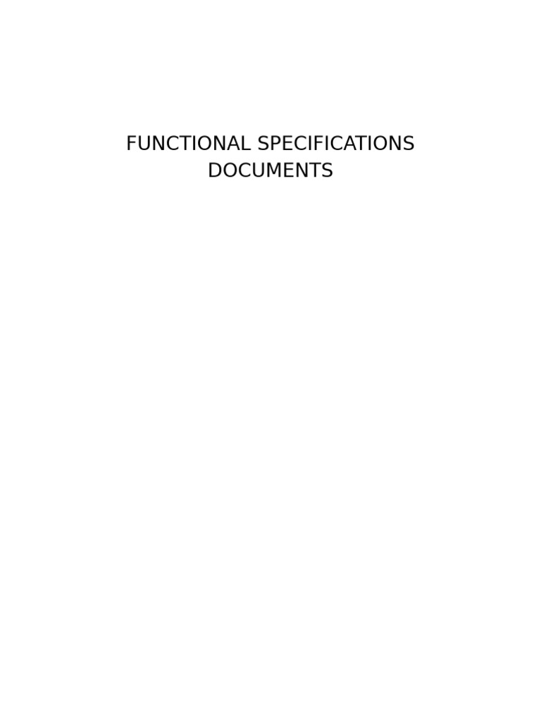 Functional Specification Document Final | PDF | Risk | Icon (Computing)