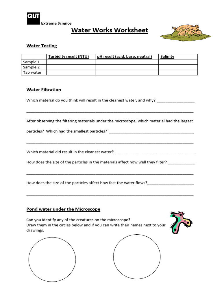 Water Filtration and Testing Worksheet | PDF