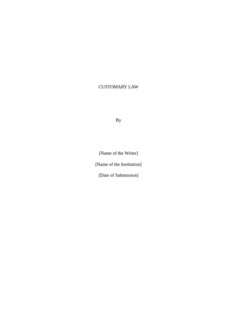 Understanding Customary Law Concepts | PDF | Roman Law | International Law