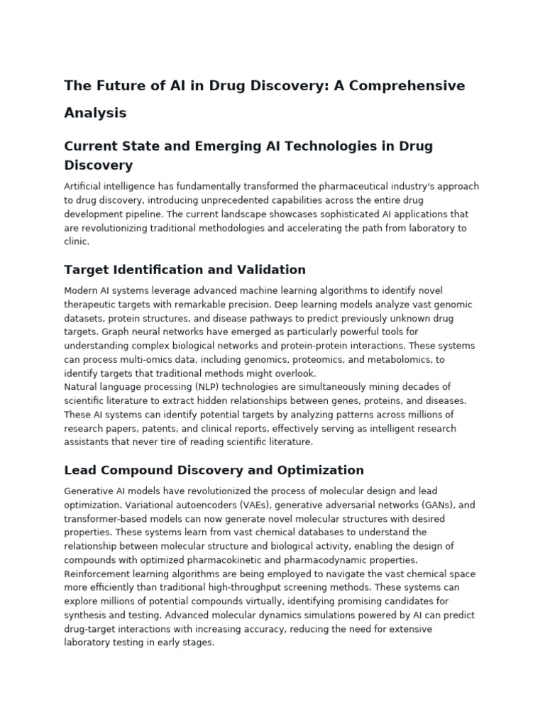 AI's Impact on Drug Discovery Future | PDF | Artificial Intelligence ...