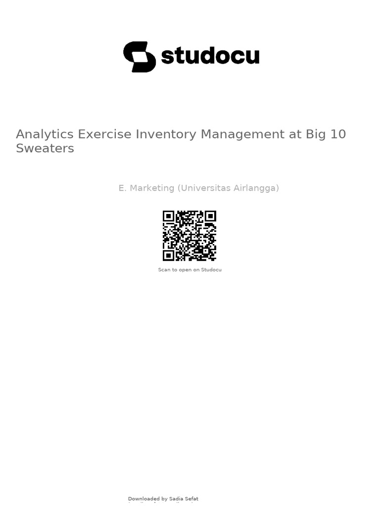 Inventory Management Analytics at Big 10 | PDF | Economies | Business
