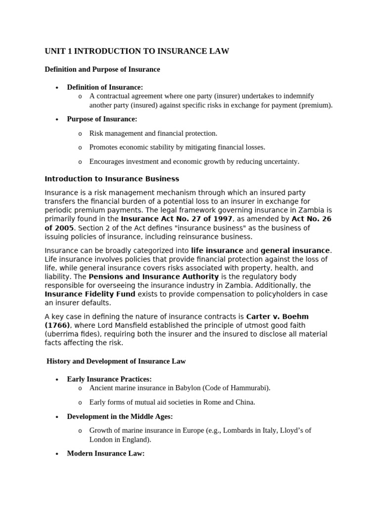 Introduction to Insurance Law Basics | PDF | Insurance | Financial Risk