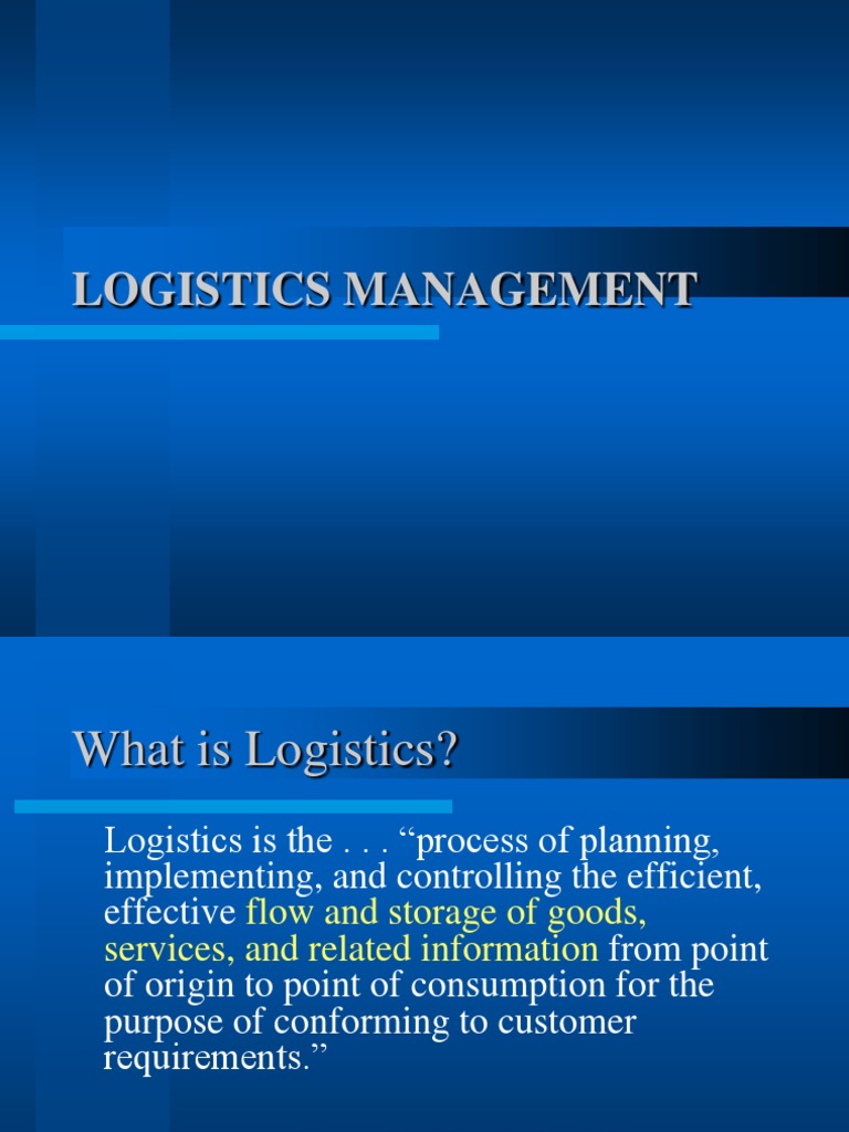 Understanding Logistics Management | PDF | Logistics | Warehouse