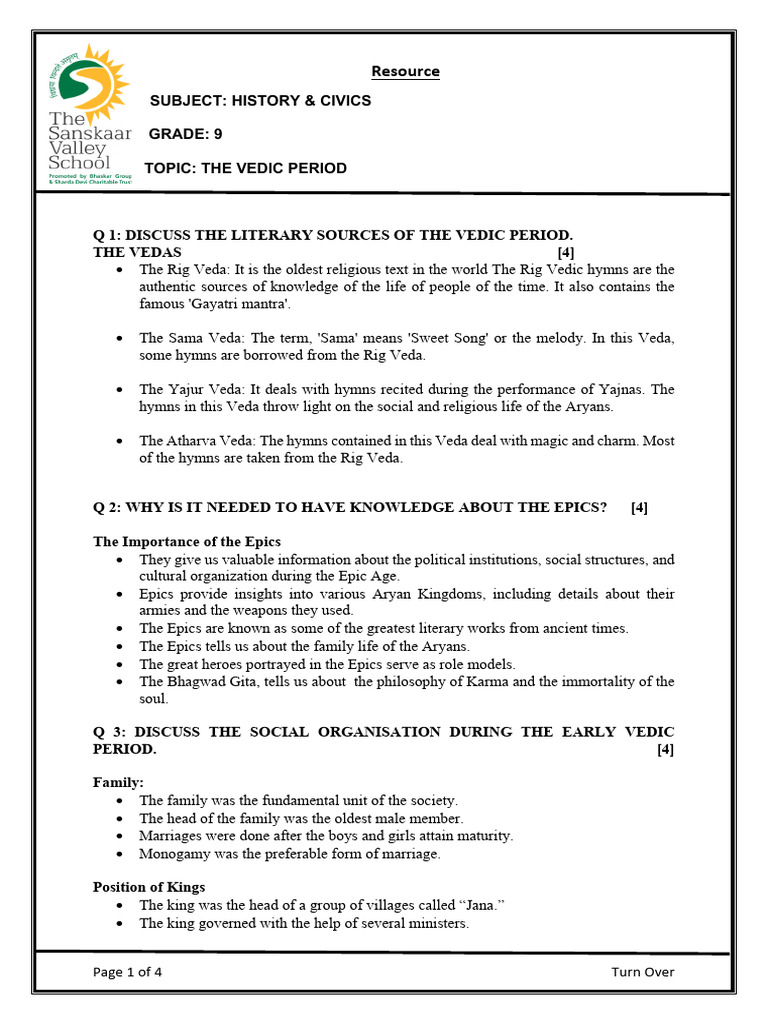 The Vedic Period 2025-26 | PDF | Vedas | Indian Religions