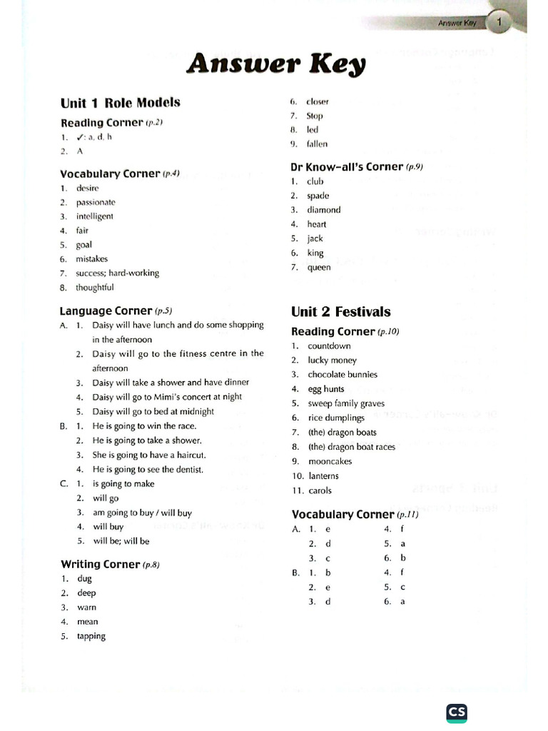 Answer Keyf1 2 | PDF