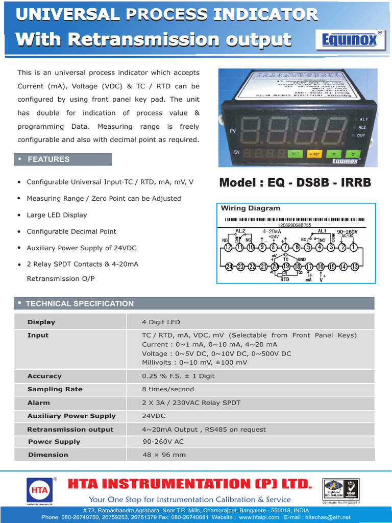 Universal Process Indicator Specs | PDF