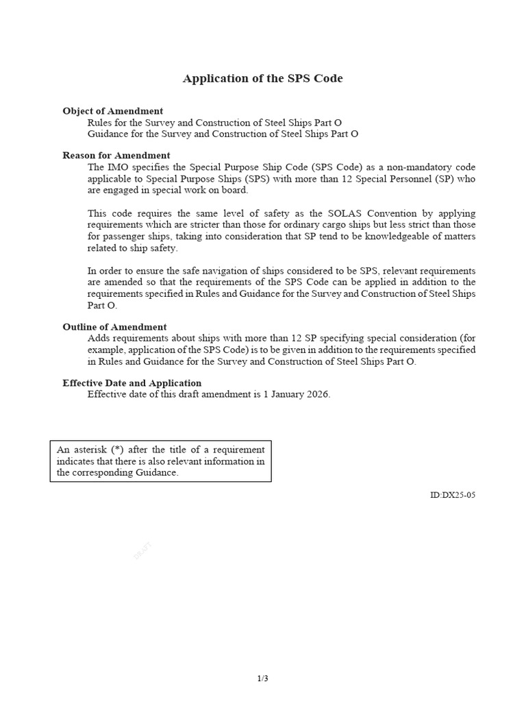 SPS Code Amendment for Steel Ships | PDF | Tonnage | Ships