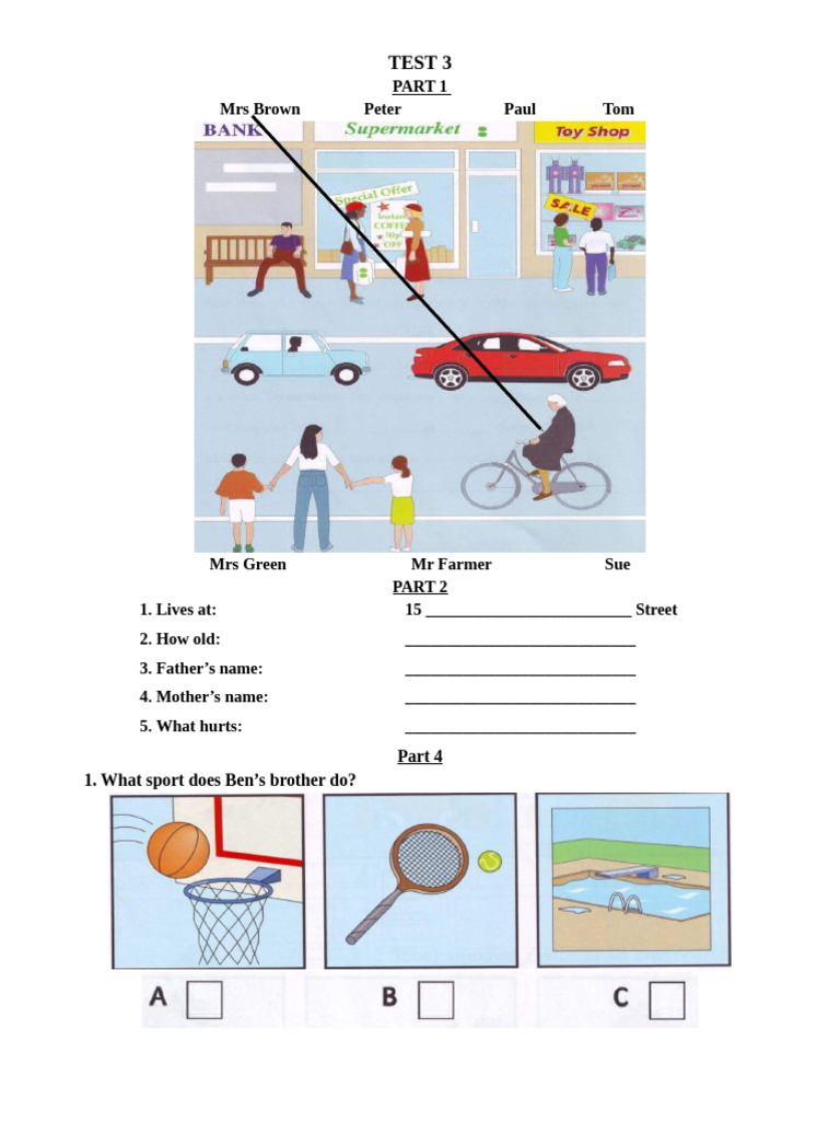 Movers 1 Test 3 L R | PDF