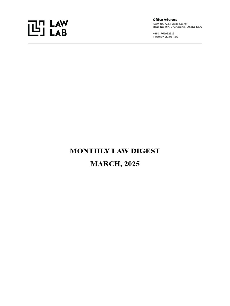 March 2025 Monthly Law Digest | PDF | Common Law | Justice