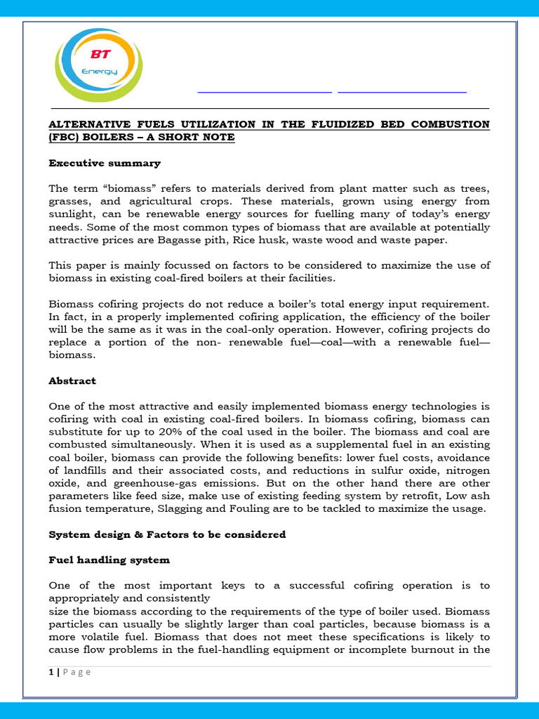 Biomass Cofiring in FBC Boilers Guide | PDF | Boiler | Combustion