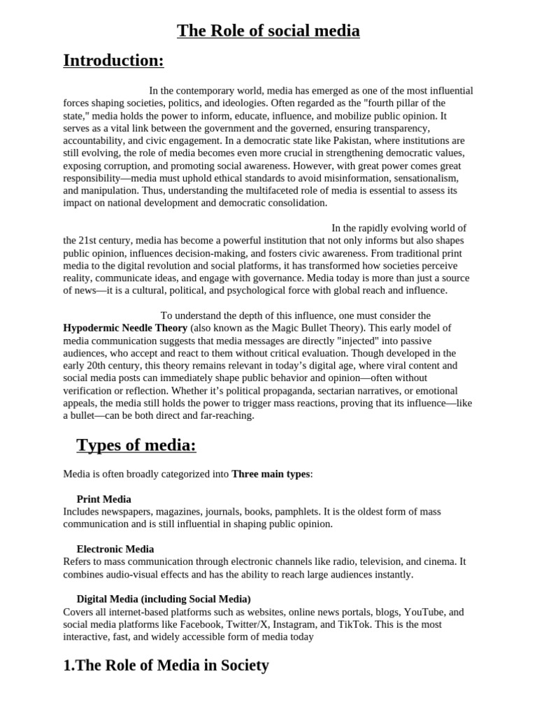 Media's Impact on Democracy and Society | PDF | Mass Media | Communication