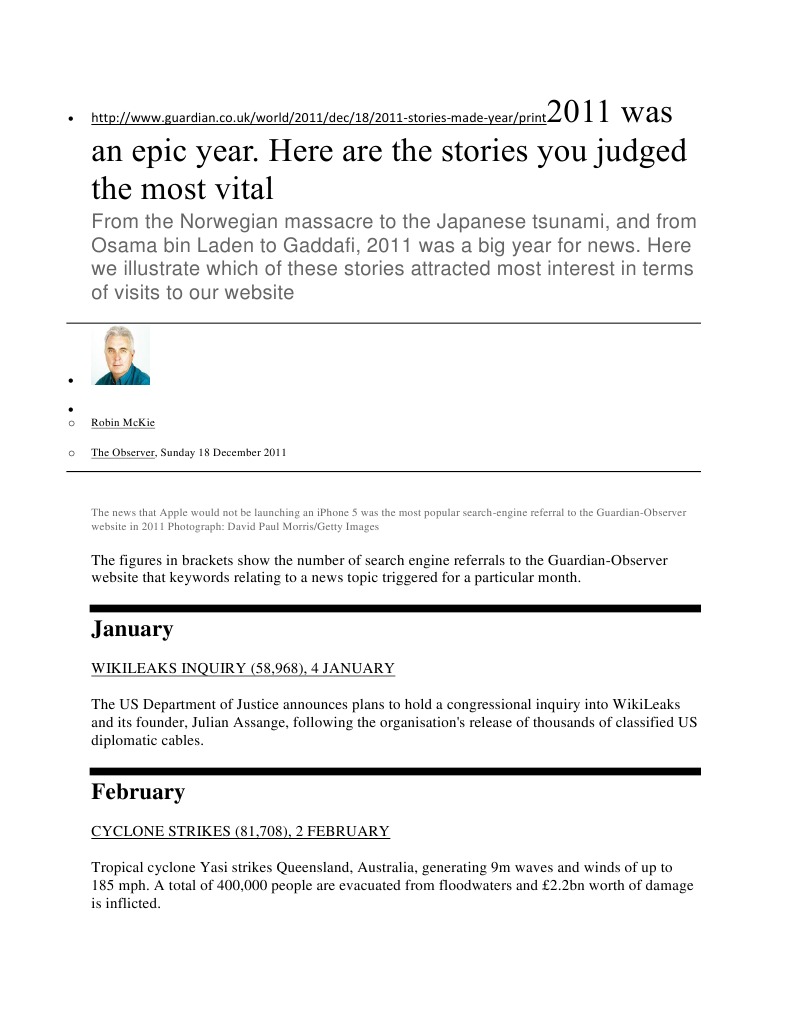 Top News Stories of 2011 | PDF | Osama Bin Laden | Al Qaeda