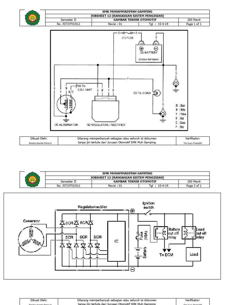 Wiring Diagram Sistem Pengisian SMK PDF