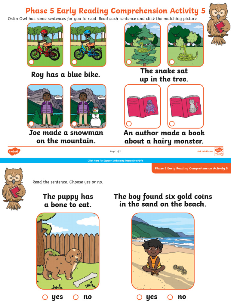 Phase 5 Early Reading Comprehension Activity 5 | PDF