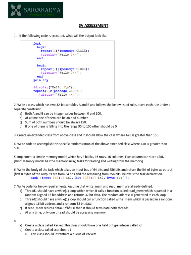 SV Advanced Assignment-2 | PDF | 64 Bit Computing | Bit