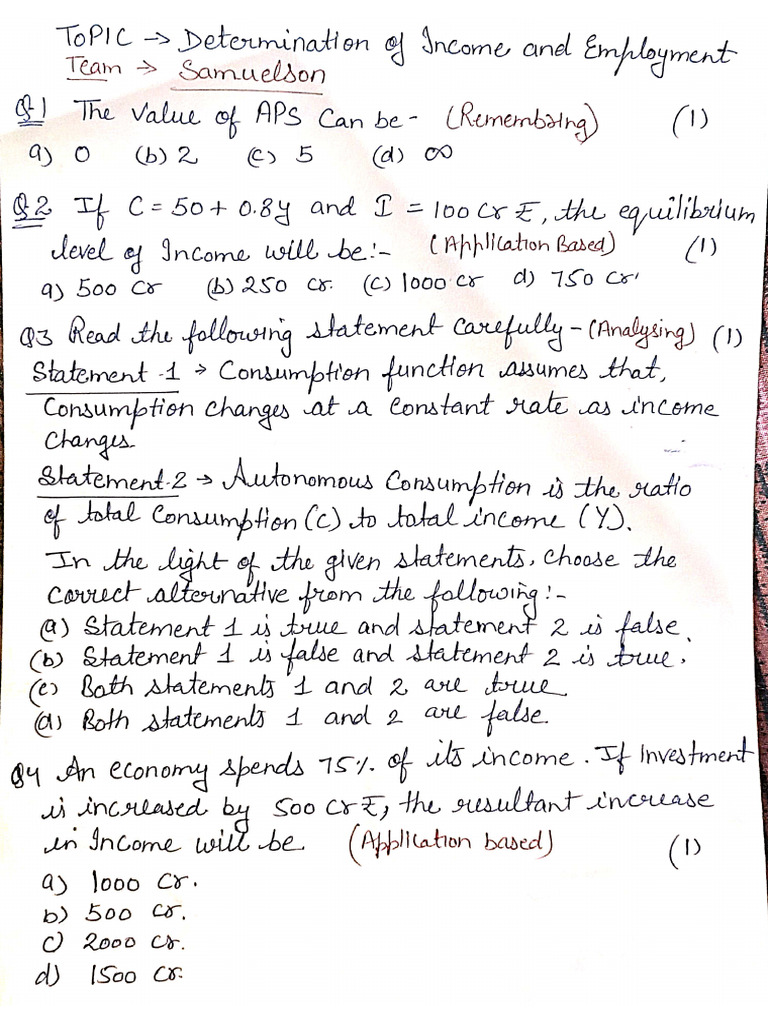 Question Paper - Team Samuelson | PDF