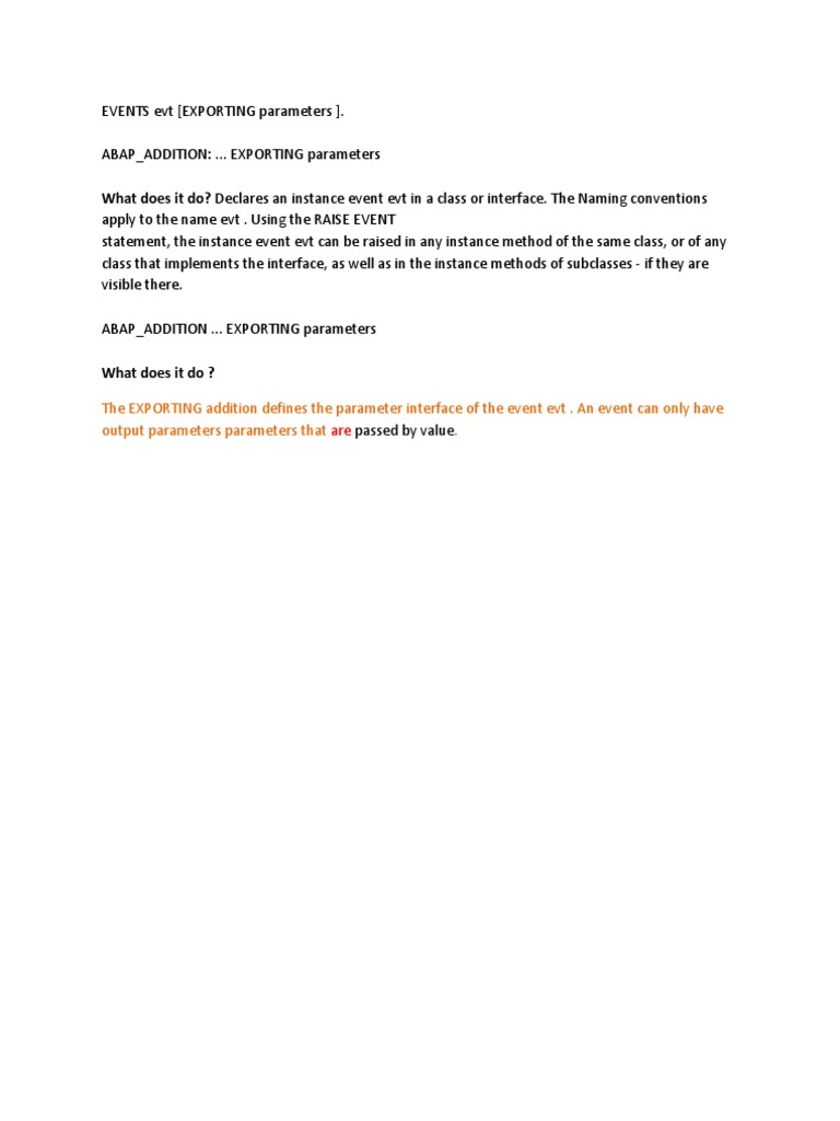 Instance Events in OOP ABAP | PDF | Computers
