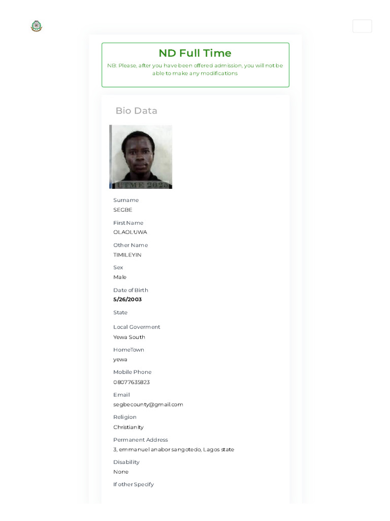 Bio-Data Form Submission Guide | PDF