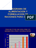 Programa de Alimentacion y Formulacion de Raciones para Cuyes