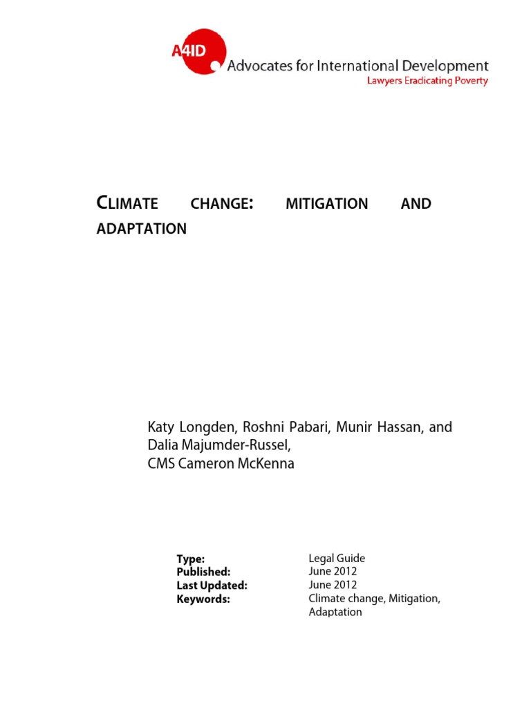 (A4ID) Climate Change Mitigation and Adaptation | PDF | Kyoto Protocol ...