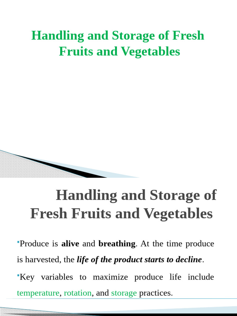 Fresh Produce Handling Guidelines | PDF | Fruit | Vegetables