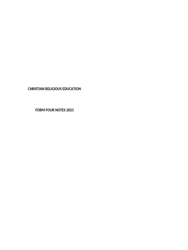 Cre Notes Form Four 2021 | PDF | Marriage | Rape