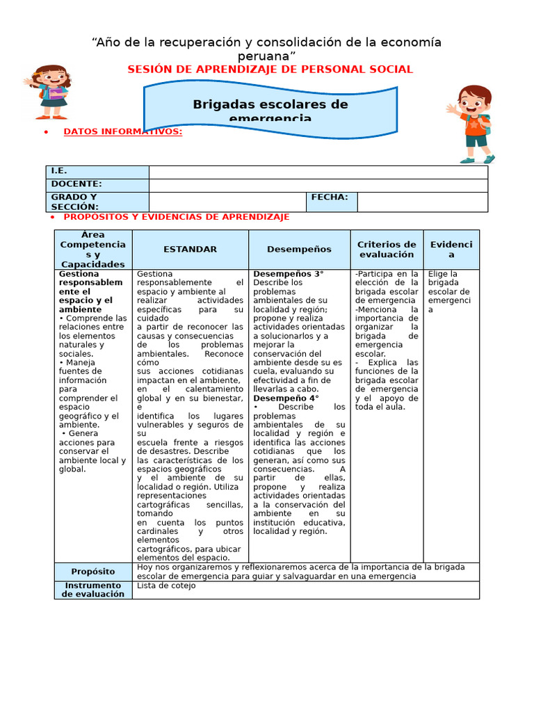Brigada Escolar de Emergencia | PDF | Defensa Civil | Aprendizaje