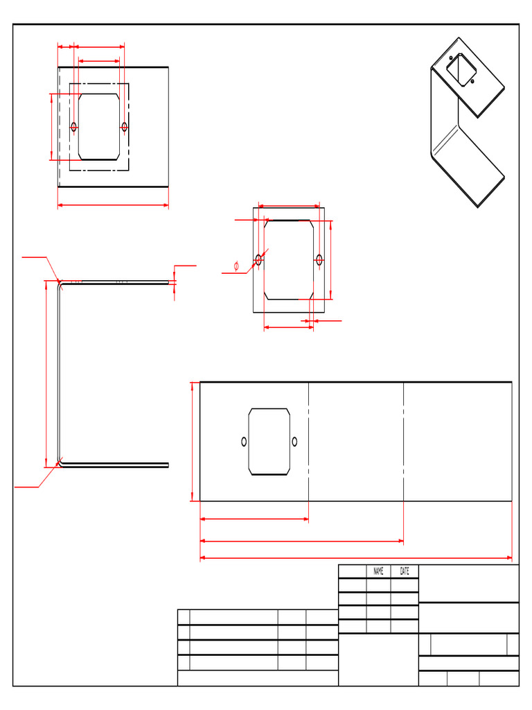 Hand Brake Mounting Bend Plate Drawing | PDF