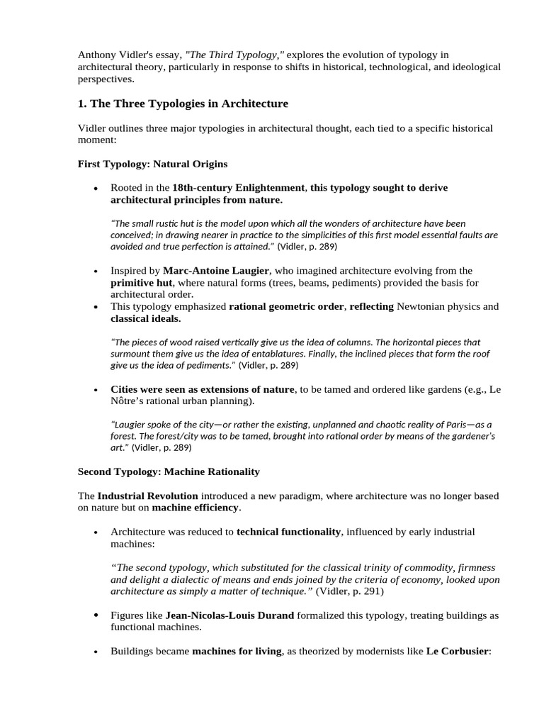 Vidler's Third Typology in Architecture | PDF | Liberal Arts Education