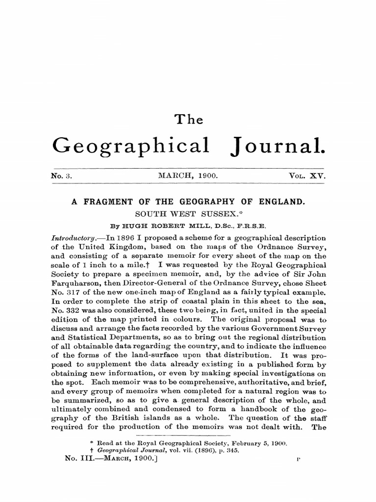 Geographical Journal.: South West Sussex.' | PDF | Physical Geography ...