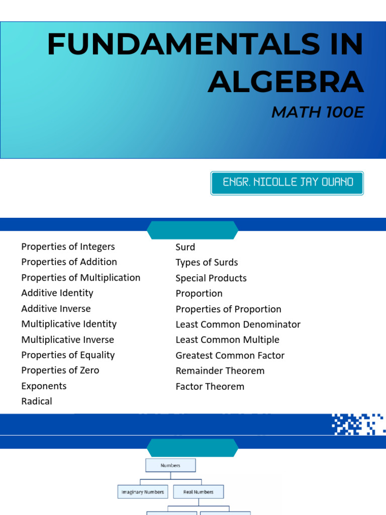 Algebra Fundamentals: Key Concepts | PDF | Multiplication | Factorization