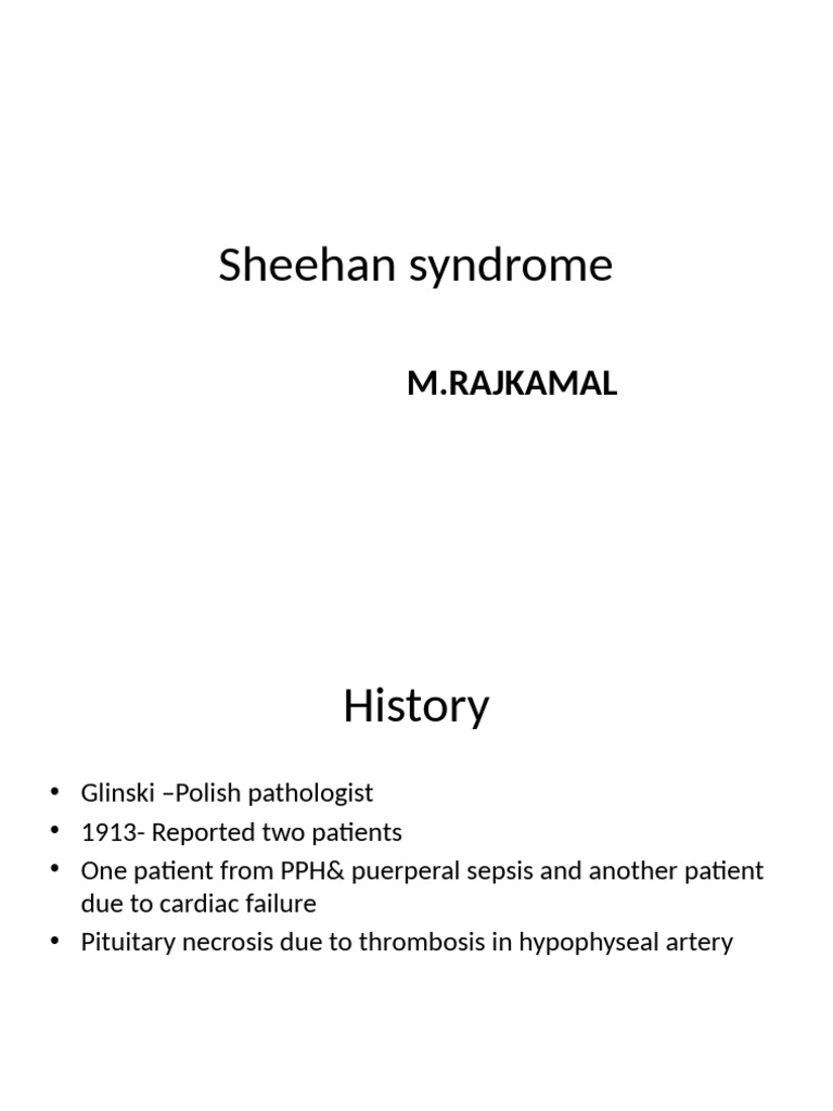 Sheehan Syndrome: Causes and Effects | PDF | Thyroid Stimulating ...