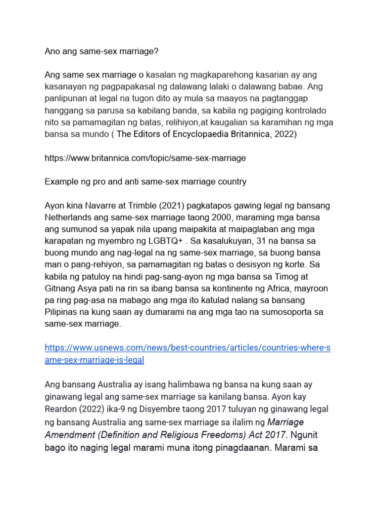 Same Sex Marriage | PDF