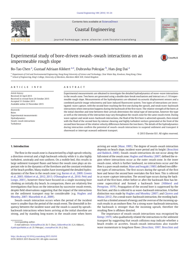 Swash-Swash Interactions on Rough Slopes | PDF | Mechanics