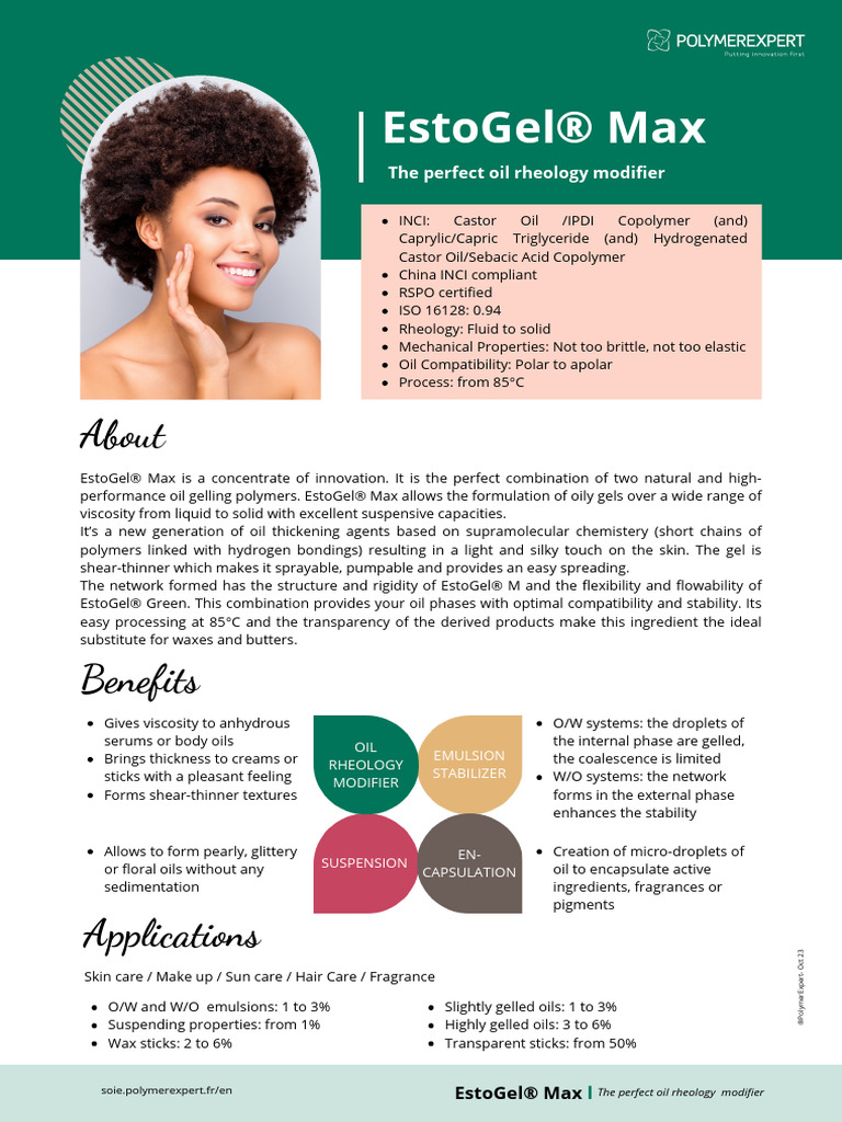 EstoGel® Max: Advanced Oil Modifier | PDF | Gel | Emulsion