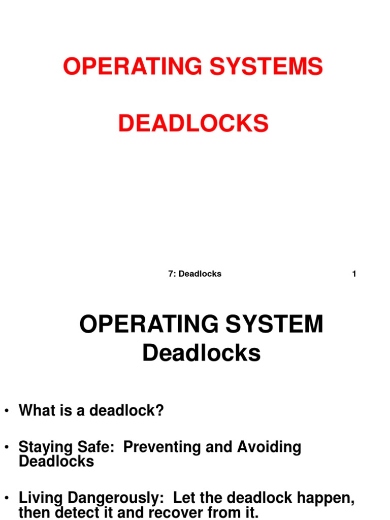 Understanding Deadlocks in Operating Systems | PDF | Concurrency ...