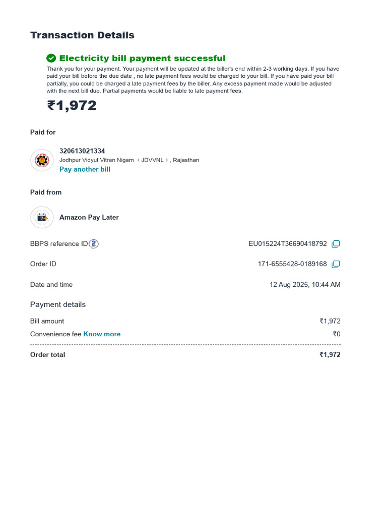 Amazon Pay - Transaction Details For Your Transactions | PDF