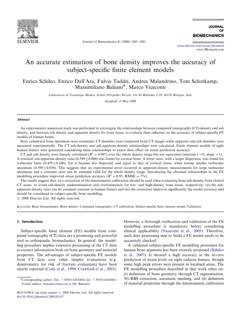 An Accurate Estimation of Bone Density Improves The Accuracy of | PDF ...