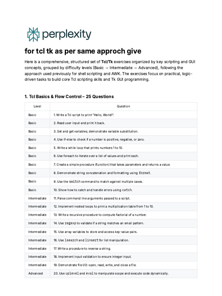 For TCL TK As Per Same Approch Give | PDF | String (Computer Science ...