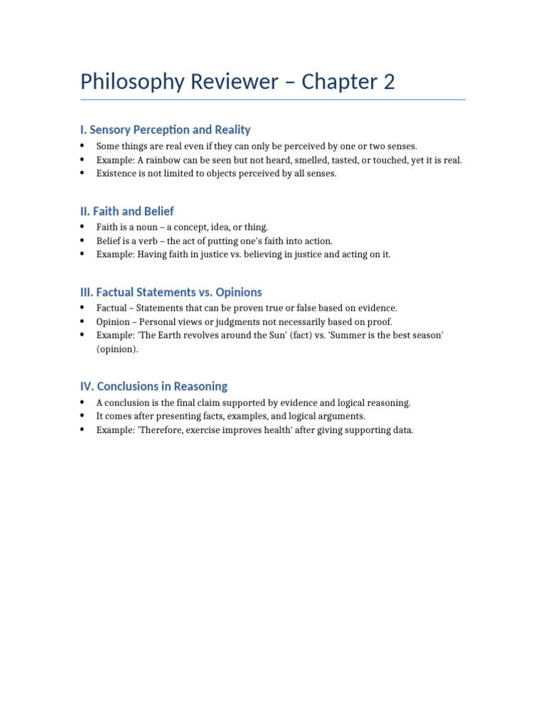 Philosophy Reviewer Chapter 2 | PDF