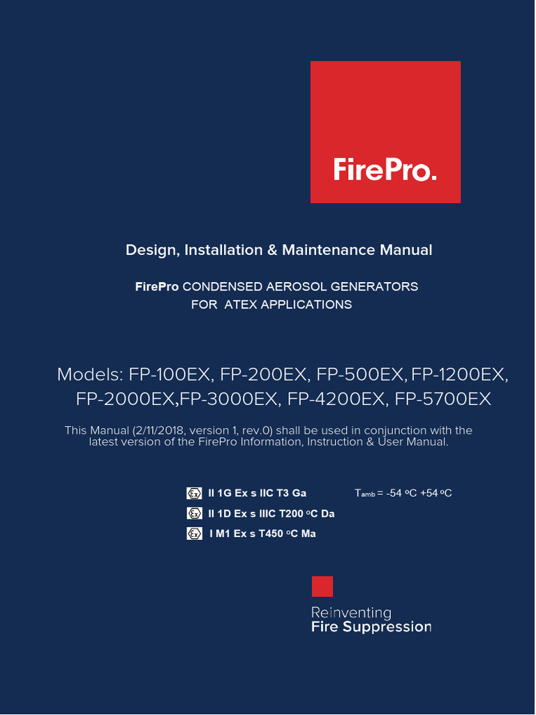 FirePro ATEX Aerosol System Manual | PDF | Chemical Reactions | Combustion