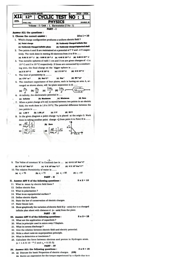 Physics Test 1 | PDF